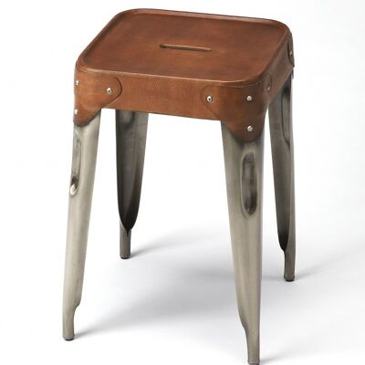 Brown Leather Counter Stool