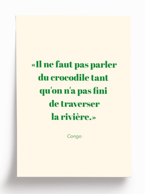 Affiche illustrée Congo - format A5 14,8x21cm