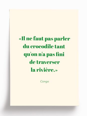 Affiche illustrée Congo - format A5 14,8x21cm