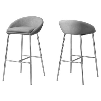 41" X 41" X 71.5" Grey Foam Metal Polyester Barstool Set Of 2