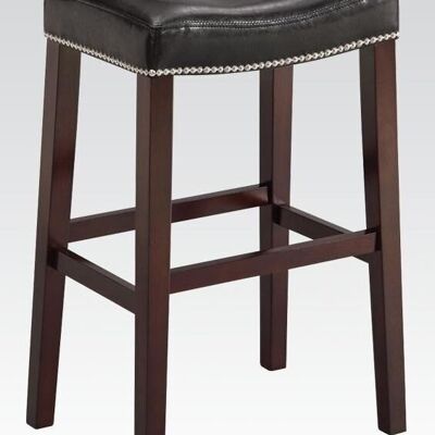 19" X 14" X 26" 2Pc Black And Espresso Swivel Counter Height Stool