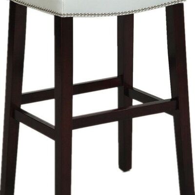 20" X 15" X 30" 2Pc White And Espresso Bar Stool