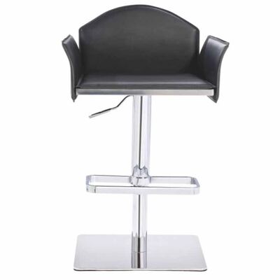 41" Black Eco Leather And Steel Bar Stool