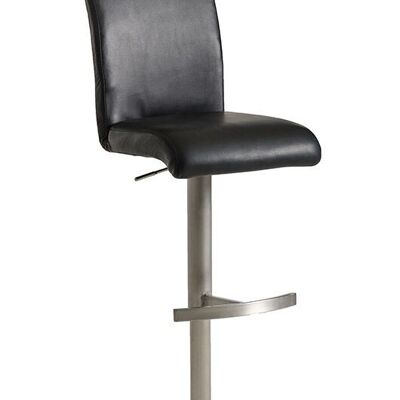 38" Black Eco Leather And Steel Bar Stool
