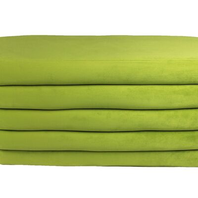 44" Green Velvet Tufted Oval Ottoman