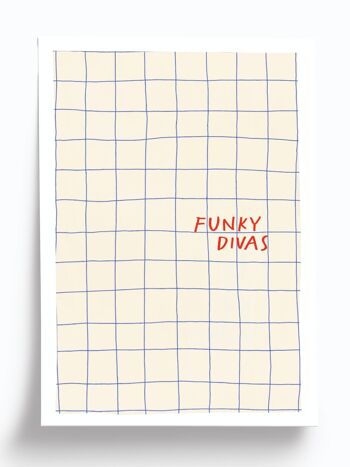 Affiche illustrée Funky divas - format A4 21x29,7cm 1