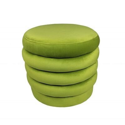 21" Green Velvet Tufted Round Cocktail Ottoman