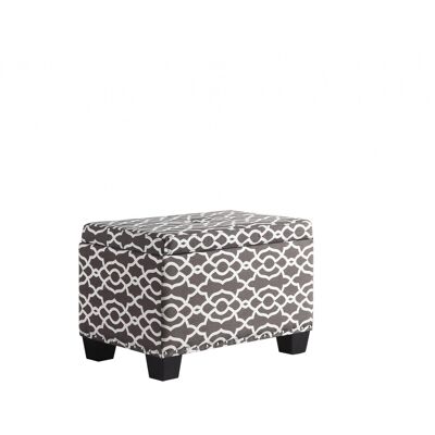 Set of Two Brown and White Lattice Rectangular Storage Ottomans