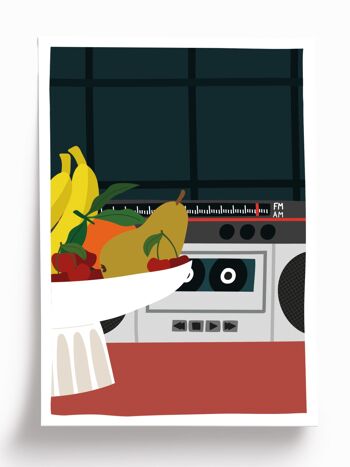 Affiche illustrée Mamee kitchen - format A4 21x29,7cm 1