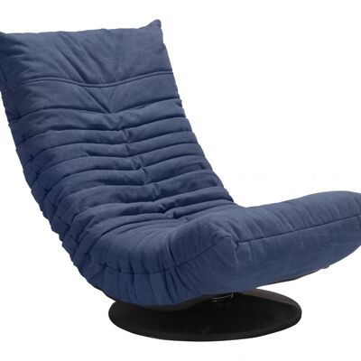 Relaxed Low Profile Cobalt Blue Swivel Chair