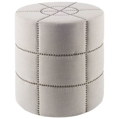 Cream Ottoman With Metal Detailing