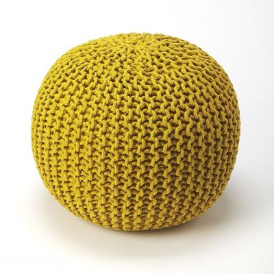 Cool Golden Mustard Pouf Ottoman