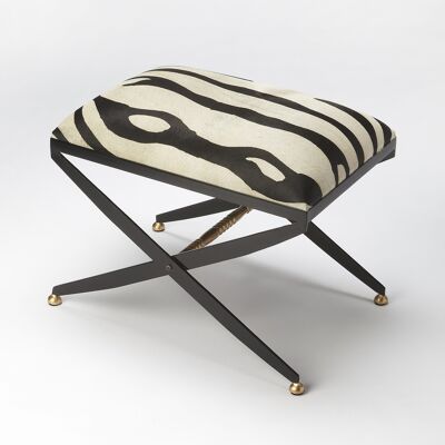 Cosmopolitan Black And White Leather Stool