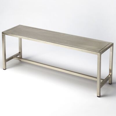 Sleek Modern Brushed Nickel Bench