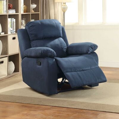 Microfiber Motion Recliner Chair In Blue