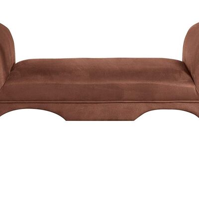 45" X 17" X 23" Chocolate Mfb Upholstery Wood Leg Bench