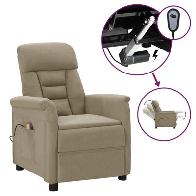 Electric Massage Recliner Light Gray Faux Leather