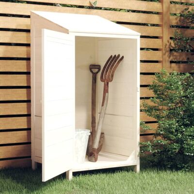 Garden Shed White 21.7"x20.5"x44.1" Solid Wood Fir