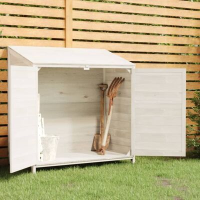 Garden Shed White 40.2"x20.5"x44.1" Solid Wood Fir