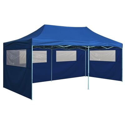 Professional Folding Party Tent with 4 Sidewalls 9.8'x19.7' Steel Blue