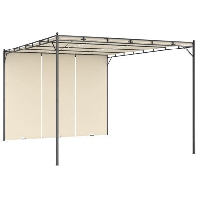 Garden Gazebo with Side Curtain 157.5"x118.1"x88.6" Cream