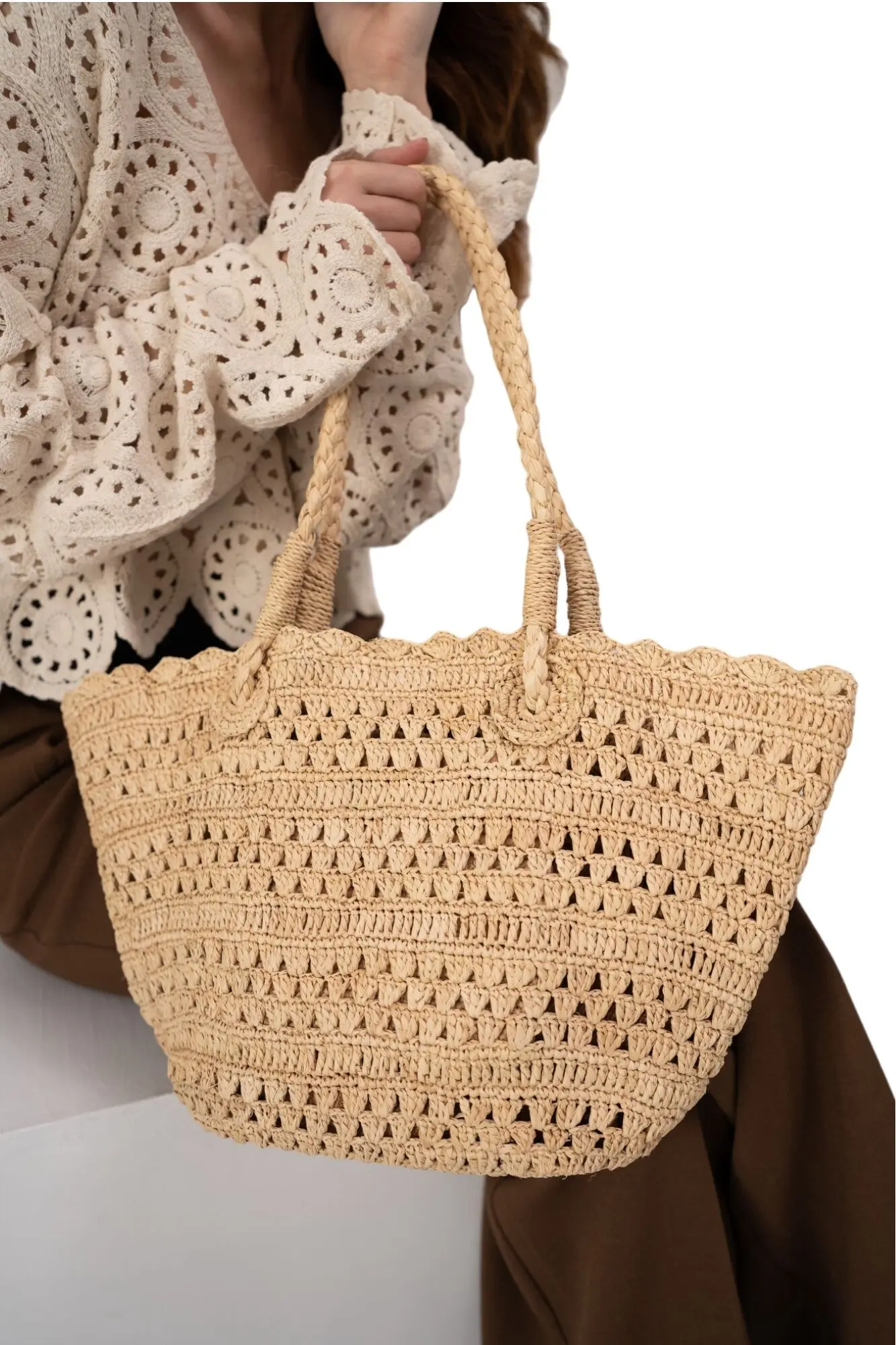 Buy wholesale Moon raffia bag