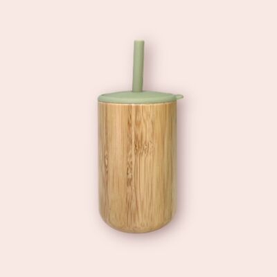 Glass with lid and straw - Pastel green
