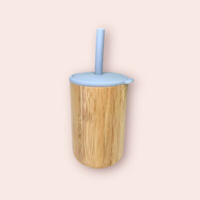 Glass with lid and straw - Pastel blue