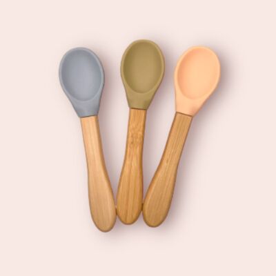 Set of 3 baby spoons - Pastels