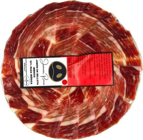 Jamón de Bellota Ibérico 50% Raza ibérica Rivera cortado en 10 sobres de 100 gramos loncheado