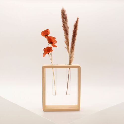 Vase mit Holzrahmen | Twin