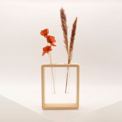 Vase with wooden frame | Twin