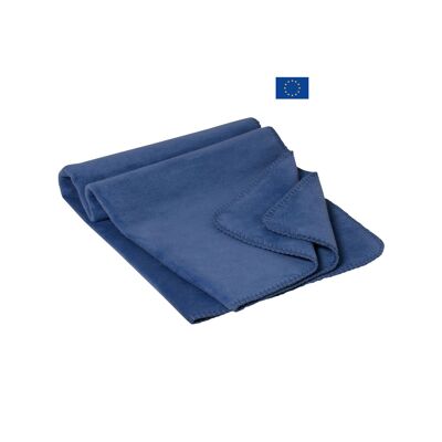 Plain blue organic cotton blanket