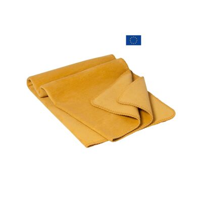 Plain mustard organic cotton blanket