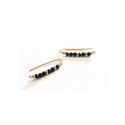 Boucles d'oreilles Contour Lobes en Gold Filled avec Perles Spinelle Noire