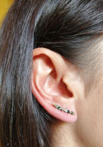 Boucles d'oreilles Contour lobes en Gold Filled et Rubis Zoïsite 2