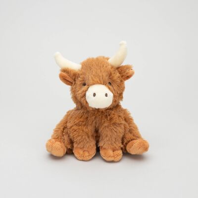Horny Highland Cow Mini peluche marron