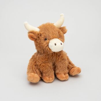 Horny Highland Cow Mini peluche marron 2