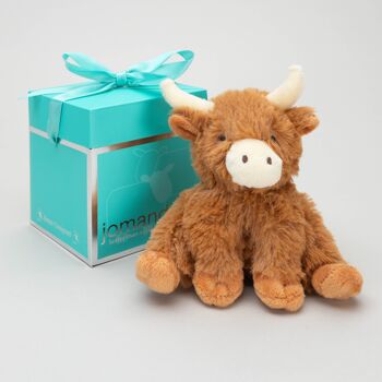 Horny Highland Cow Mini peluche marron 3