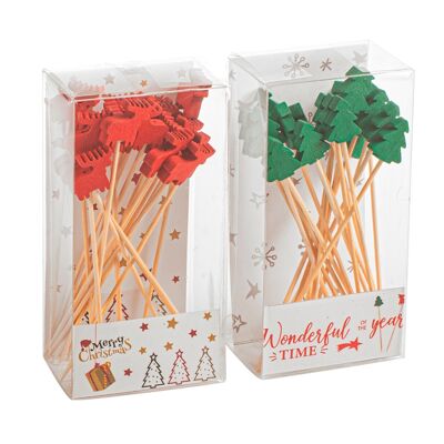 Pack of 20 assorted Christmas toothpicks