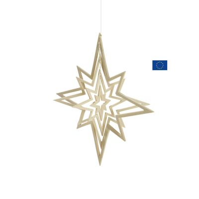3D star-shaped wooden suspension_ Decoration
