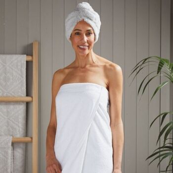 Serviette de douche ajustable pour dames - 100 % coton 1