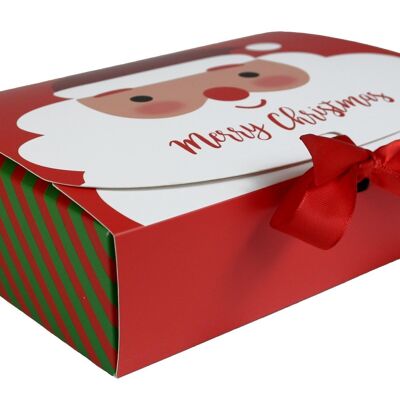 Pack Of 12 Santa Gift Boxes - Red & Green with Ribbon