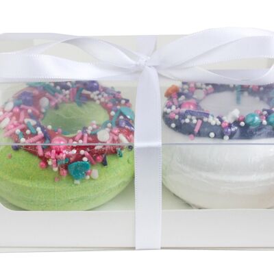 Pack Of 12 White Dessert Gift Boxes - Clear Window & Ribbon