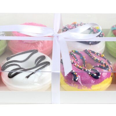 Pack of 12 White Dessert Gift Box with Clear Window/Ribbon