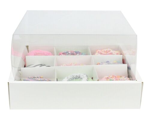 Pack of 12 White 9 Compartment Boxes - Window