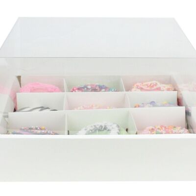 Pack of 12 White 9 Compartment Boxes - Window