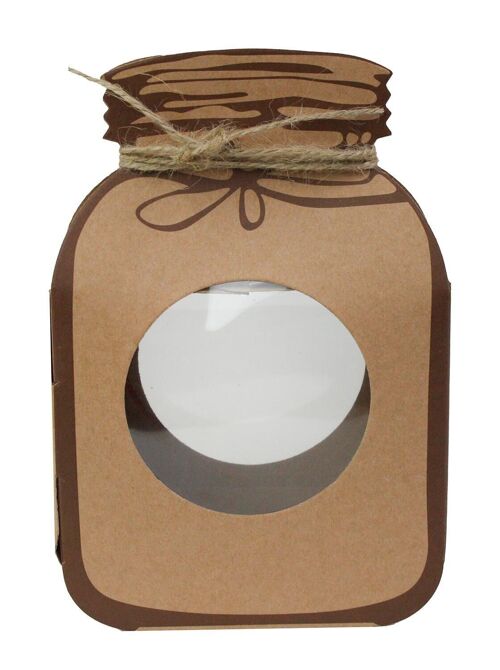 Pack Of 12 Jar-Shaped Kraft Gift Bags with Window & String