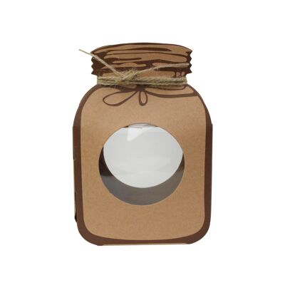 Pack Of 12 Kraft Jar Bags with Window & String - Snacks