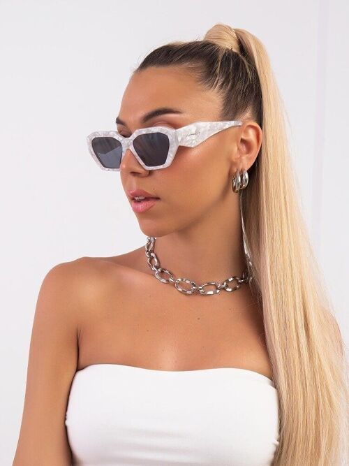 ANNAKEY SANDY WHITE MARBLE SUNGLASSES